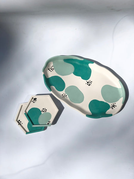 Squiggle Oval Serving Tray ALL COLORS