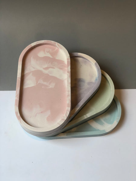 Blush Marbled Trinket Tray