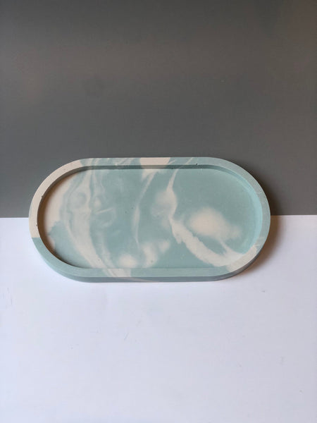 Baby blue marble trinket dish