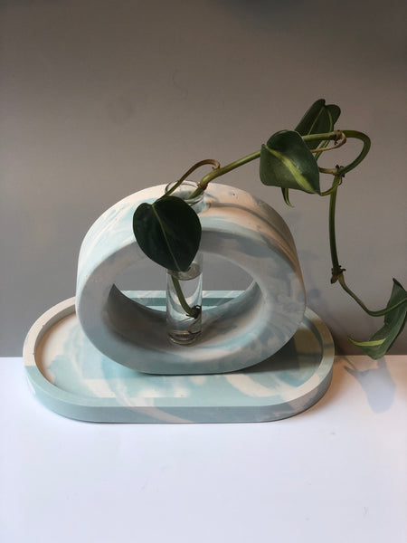 Baby blue marble trinket dish