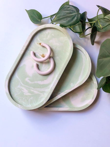 Mint Marble Trinket Tray
