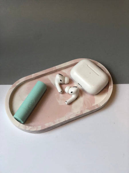 Blush Marbled Trinket Tray
