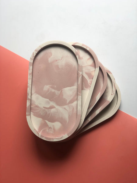 Blush Marbled Trinket Tray