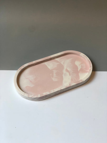 Blush Marbled Trinket Tray