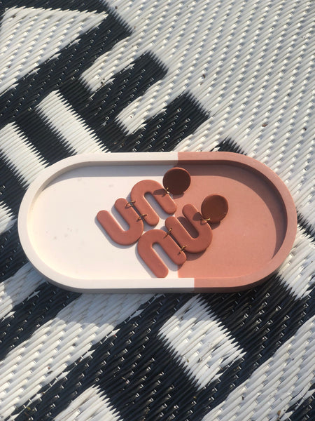 2-tone Terra-cotta Jesmonite Trinket Tray