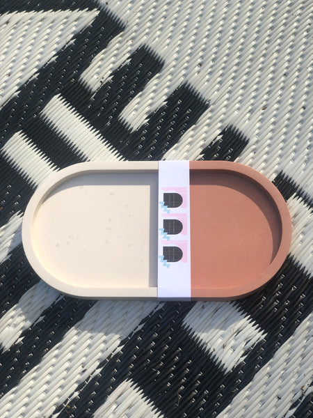 2-tone Terra-cotta Jesmonite Trinket Tray