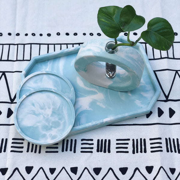Custom jesmonite octagon tray
