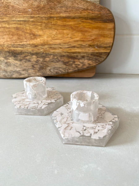 Terrazzo candle holder