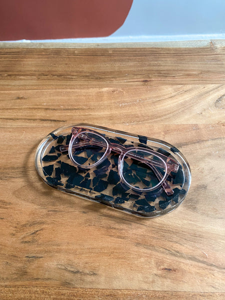 Black Transparent Terrazzo Trinket Tray