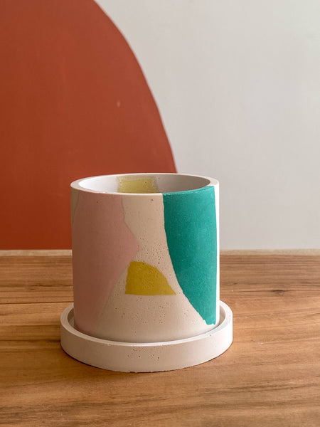 3” Teal Chunky Terrazzo planter pot
