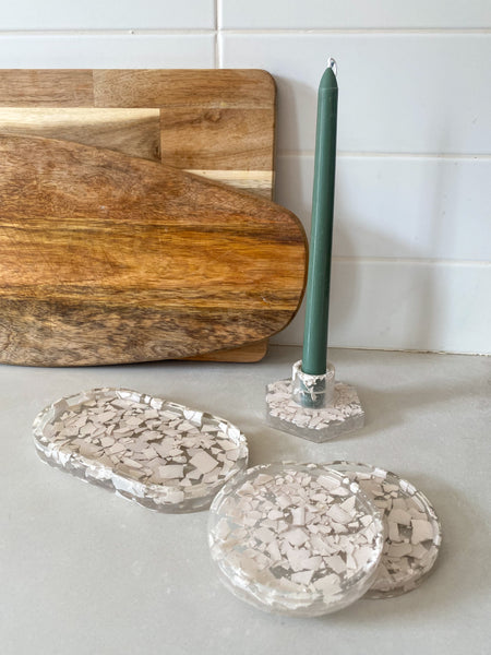Terrazzo candle holder