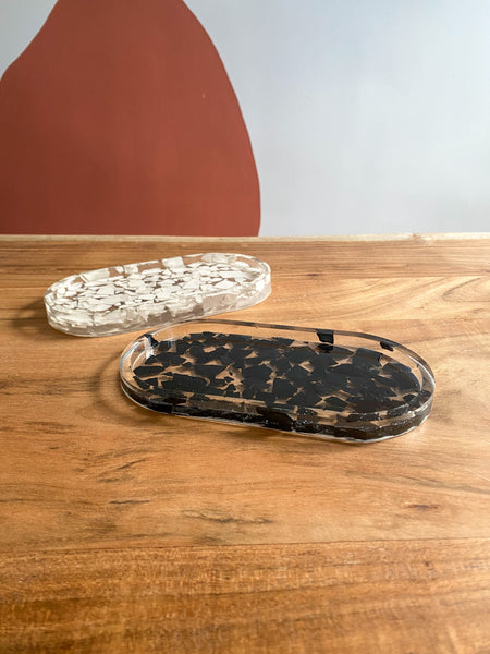 Black Transparent Terrazzo Trinket Tray