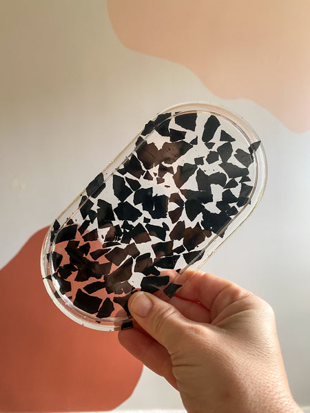 Black Transparent Terrazzo Trinket Tray