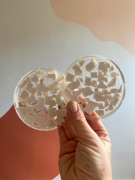 Transparent White Terrazzo Coasters set of 2