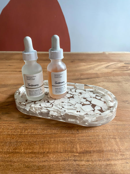 White Terrazzo Resin Trinket Tray