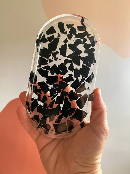 Black Transparent Terrazzo Trinket Tray